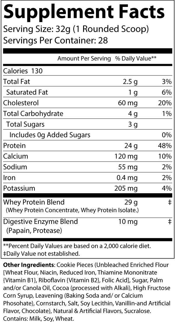 2LB Premium Whey Protein (Cookies and Cream)